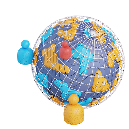 Global Network  3D Icon