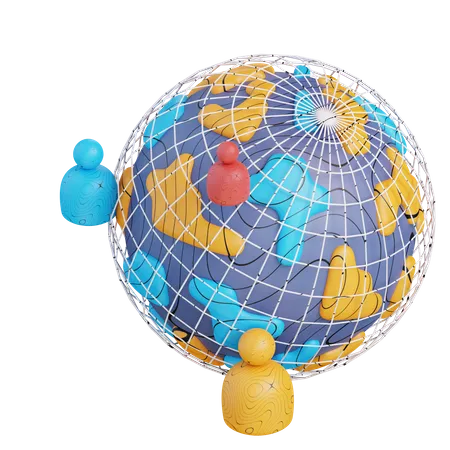 Global Network  3D Icon