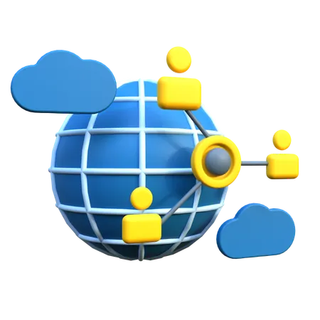 Global Network  3D Icon