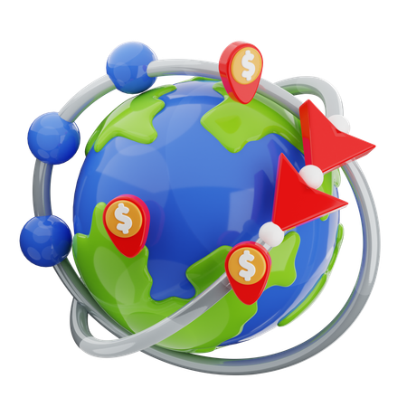 Global Networking  3D Icon