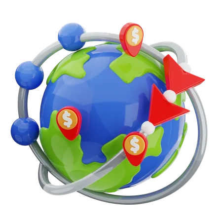 Global Networking  3D Icon