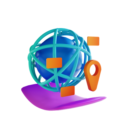 Global SEO and Local SEO  3D Illustration