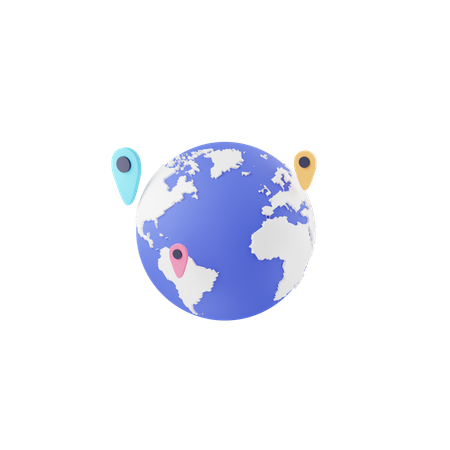 Globe Location  3D Icon