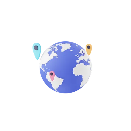 Globe Location  3D Icon