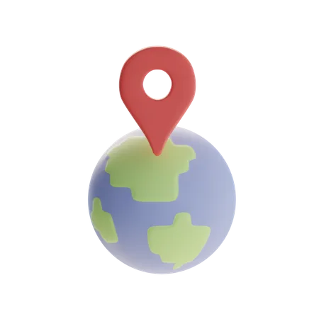 Globe Location  3D Icon