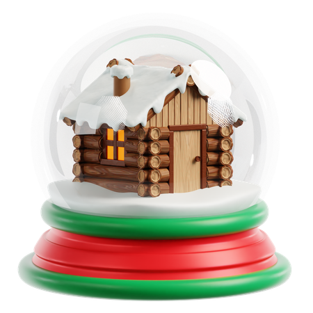 Globo de nieve y casa de invierno  3D Icon