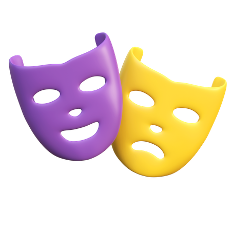 Glückliche und traurige Maske  3D Icon