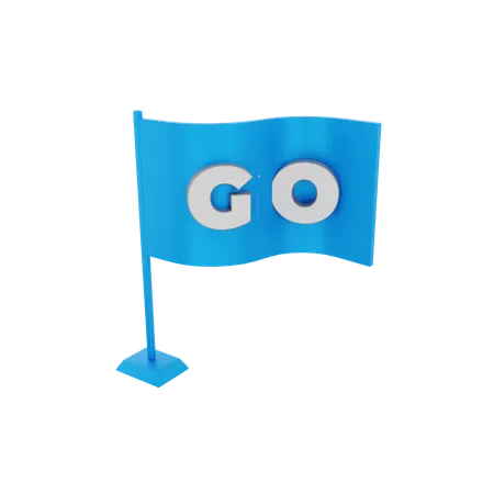 Go Flag  3D Icon