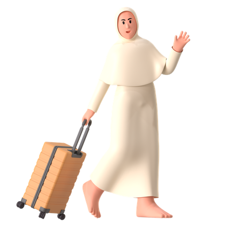 Go on Hajj Female  3D Illustration