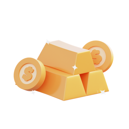 Gold Bar  3D Icon