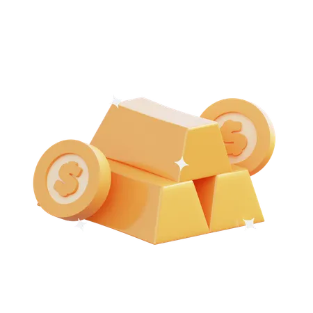 Gold Bar  3D Icon