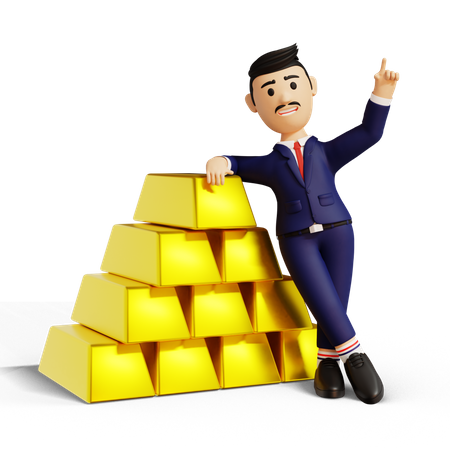 Gold Boy  3D Illustration