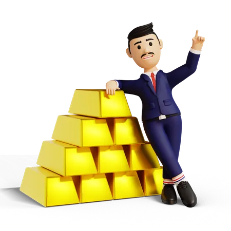 Gold Boy  3D Illustration