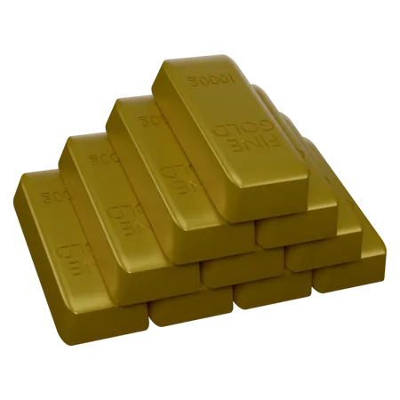 Gold Bricks  3D Icon