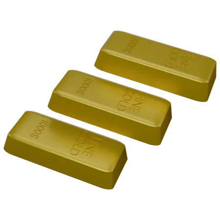 Gold Bricks  3D Icon