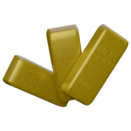 Gold Bricks  3D Icon