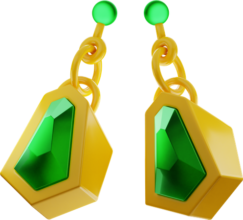 Gold Earring Jewelry  3D Illustration