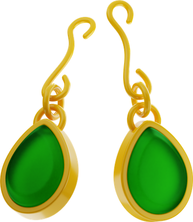 Gold Earring Jewelry  3D Illustration