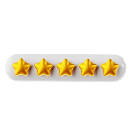 Gold Five Star Rating  3D Icon