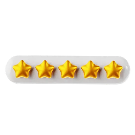 Gold Five Star Rating  3D Icon