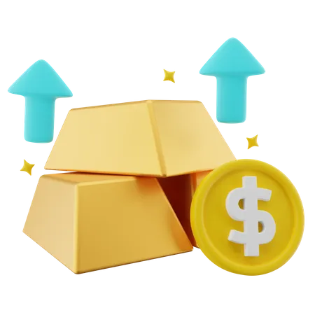 Gold investieren  3D Icon