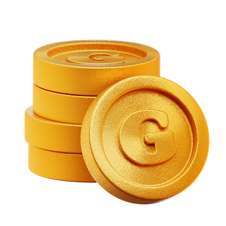 Golden Coins  3D Icon