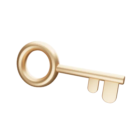 Golden Key  3D Illustration