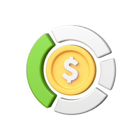 Gráfico circular del dólar  3D Icon