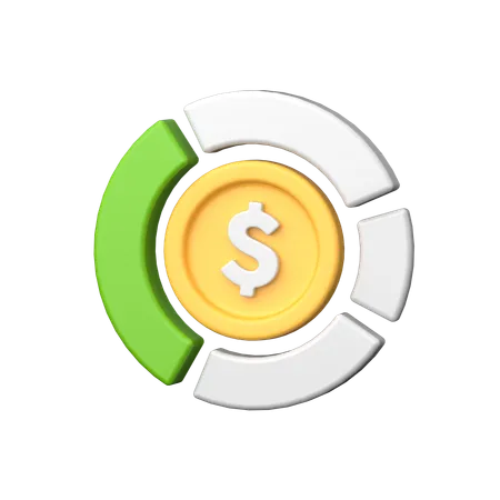 Gráfico circular del dólar  3D Icon