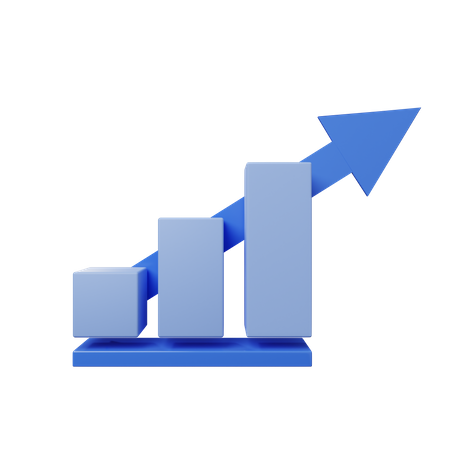 Gráfico de crecimiento  3D Illustration