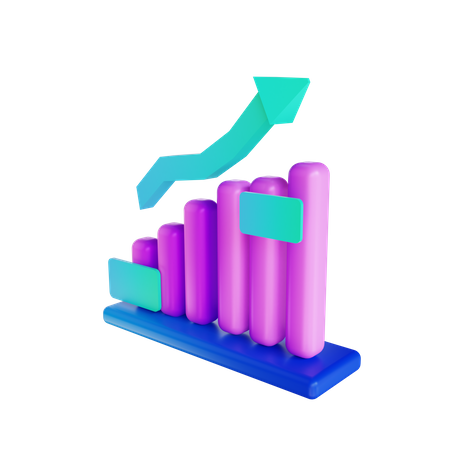 Gráfico de crescimento  3D Illustration