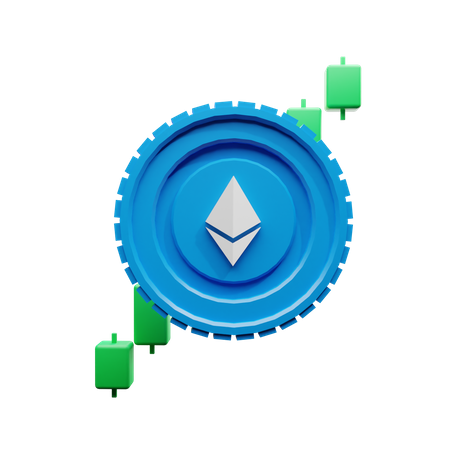 Gráfico de lucro ethereum  3D Illustration