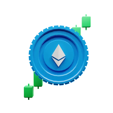 Gráfico de lucro ethereum  3D Illustration