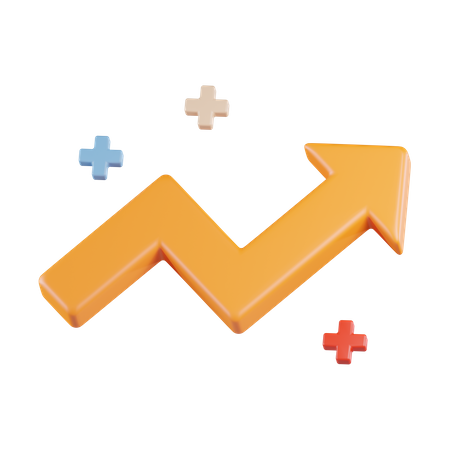 Gráfico de seta para cima  3D Icon