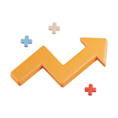 Gráfico de seta para cima  3D Icon