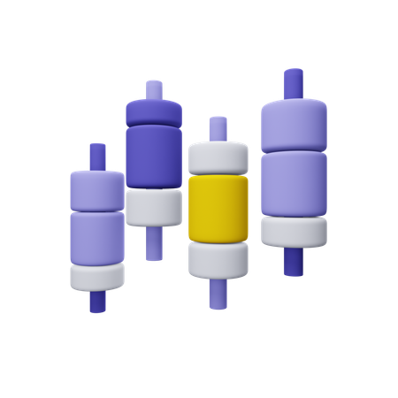 Gráfico de velas  3D Icon