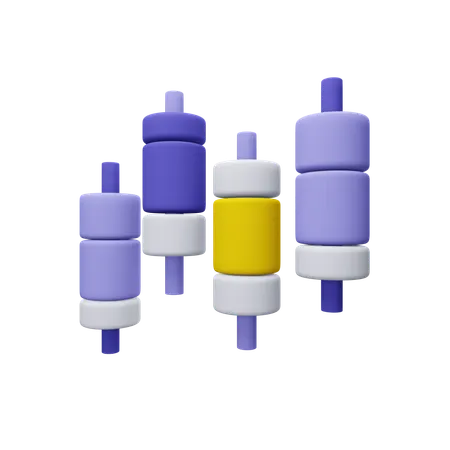 Gráfico de velas  3D Icon