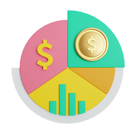 Gráfico financeiro  3D Illustration