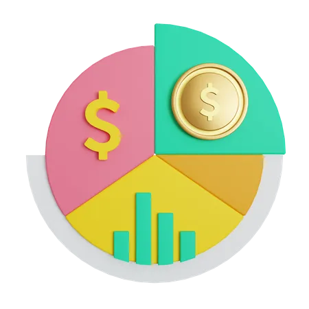 Gráfico financeiro  3D Illustration