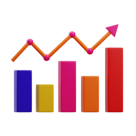 Graphique à barres de croissance  3D Icon