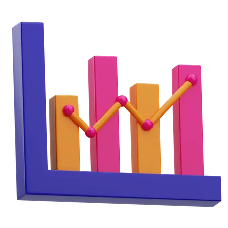 Graphique à barres de croissance  3D Icon