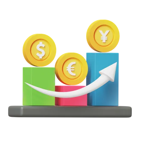 Graphique à barres financier  3D Icon