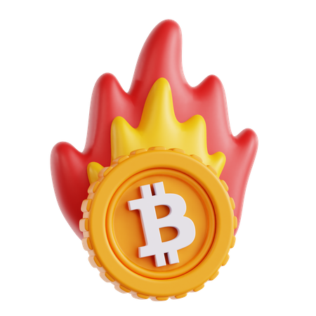 Brûler du bitcoin  3D Icon