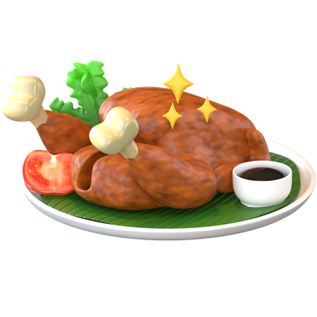 Grilled Chicken  3D Icon