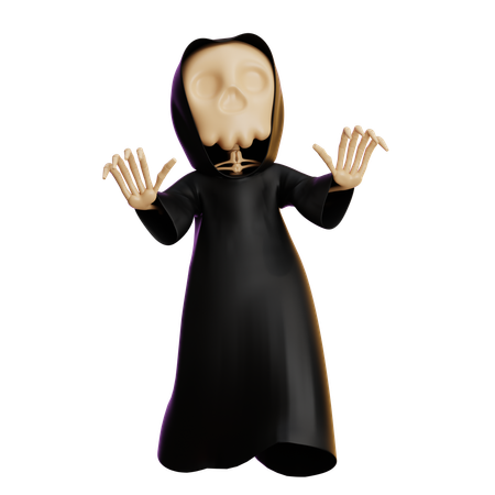 Grim Reaper Giving Standing Pose  3D Illustration