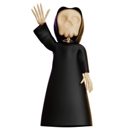 Grim Reaper Say Hi  3D Illustration