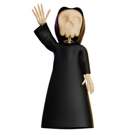 Grim Reaper Say Hi  3D Illustration