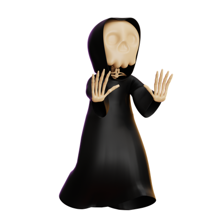 Grim Reaper Walking  3D Illustration