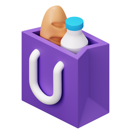 Grocery Bag  3D Illustration