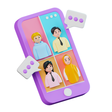 Group Call  3D Illustration